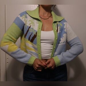 House of Sunny Pastel Landscape Cardigan